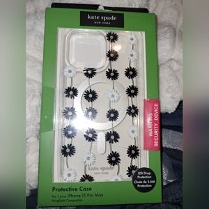 Kate Spade Black and White Floral iPhone 15 Pro Max Case